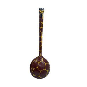 Africa Kenya Artisan Handmade Giraffe Calabash Gourd Maraca 13" Jacaranda Handle